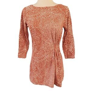 J. McLaughlin Top Catalina Cloth Tunic Side Drape Ruched Giraffe Print‎ Spring S